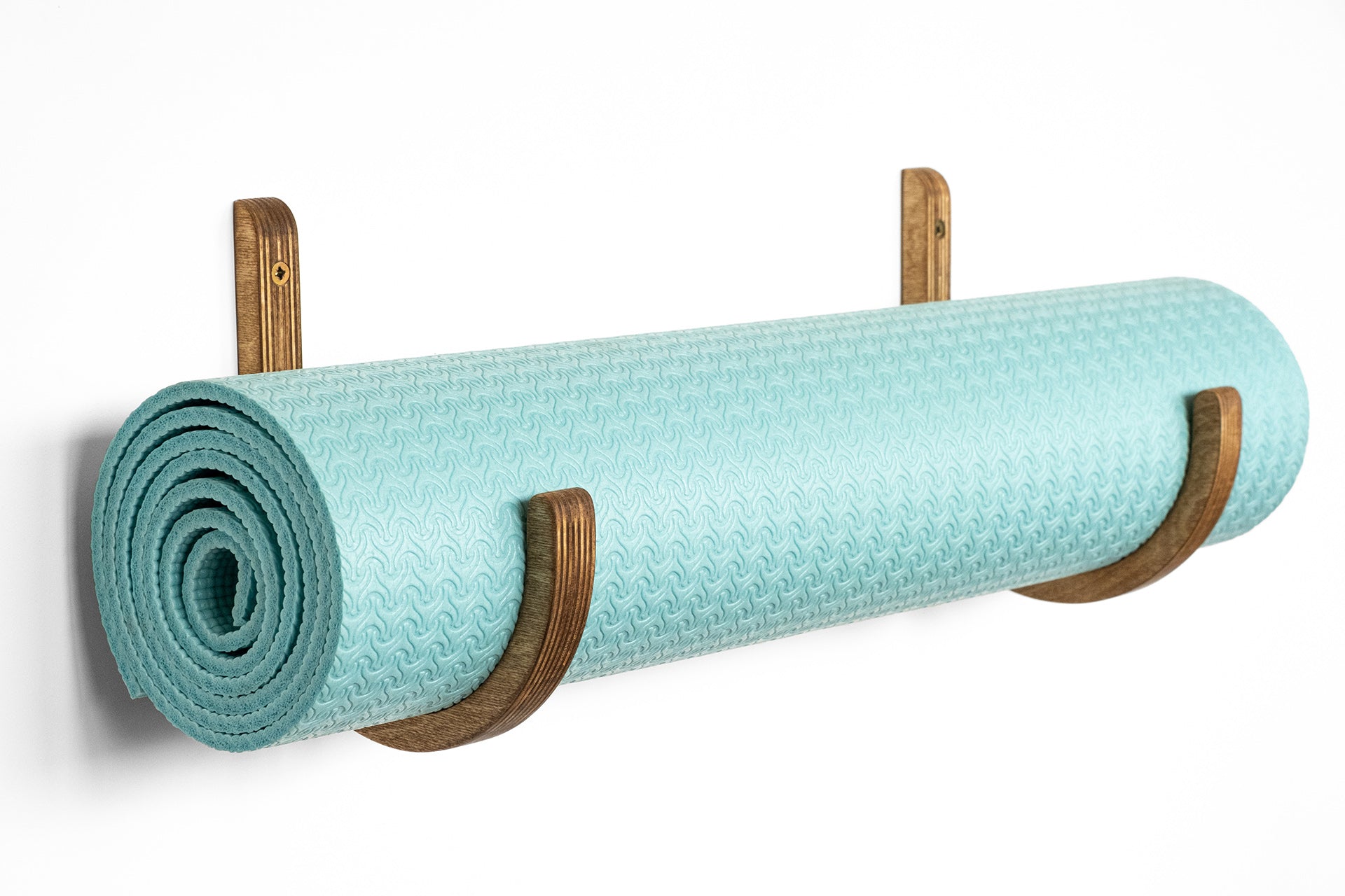 Дерев'яний тримач для килимка для йоги, колір горіх
