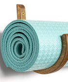 Дерев'яний тримач для килимка для йоги, колір горіх